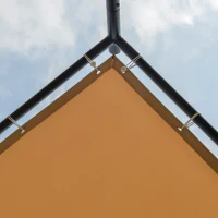 Outsunny 10' x 9.5' x 9.5' Outdoor Wall Patio Gazebo Canopy with PVC Coated Polyester Roof, Steel Frame, & Spacious Build, Beige(m-15)