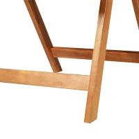 Outsunny Outdoor Acacia Wood Dining Patio Chair Foldable with 5 Adjustable Seat Positions(m-8)