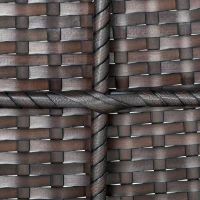 Outsunny 8 Piece Outdoor Rattan Sofa, Half Round Patio Furniture Set with Side Tables, Umbrella Hole, and Cushions, Mixed Brown and Beige(m-11)