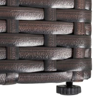 Outsunny 8 Piece Outdoor Rattan Sofa, Half Round Patio Furniture Set with Side Tables, Umbrella Hole, and Cushions, Mixed Brown and Beige(m-14)