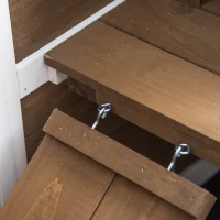 PawHut Fir Wood Rabbit Hutch Indoor Home with a Living Room for Sleeping Run Area(m-10)