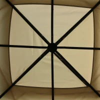 Outsunny 12' x 12' Steel Gazebo Canopy Party Tent Shelter with Double Roof, Curtains and Netting Sidewalls, Beige(m-9)