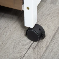 PawHut Fir Wood Rabbit Hutch Indoor Home with a Living Room for Sleeping Run Area(m-12)