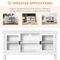 HOMCOM Modern Sideboard Buffet Cabinet, Console Table with Framed Glass Doors, Multiple Storage Options, and Anti-Topple for Kitchen, Living Room, White(m-7)