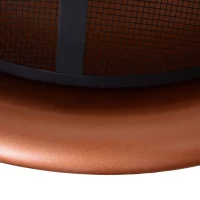 Outsunny 30" Outdoor Fire Pits, Copper-Colored Round Metal Camping Fire Pit, Firepit with Black Ornate Base, Poker, & Mesh Screen for Ember Protection(m-12)