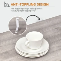 HOMCOM Farmhouse Sideboard Buffet Cabinet, Coffee Bar Cabinet with Storage Shelves, Kitchen Cabinet with 2 Framed Glass Doors and Anti-Topple, Distressed Gray(m-6)