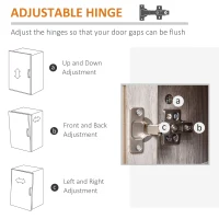 HOMCOM Farmhouse Sideboard Buffet Cabinet, Coffee Bar Cabinet with Storage Shelves, Kitchen Cabinet with 2 Framed Glass Doors and Anti-Topple, Distressed Gray(m-8)