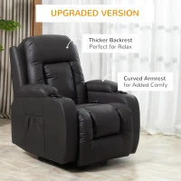 HOMCOM Heated Massage Recliner Chair with Remote Control, Dark Brown Leather Recliner(m-4)