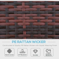 Outsunny 4 Pieces Outdoor Daybed, Patio Lounge Chair with Cushioned Round Sofa Bed, Sectional Patio Conversation Furniture Set with Canopy  & Coffee Table, Brown(m-4)