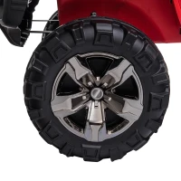 Aosom Kids Ride-On Car 12V RC 2-Seater Police Truck Electric Car For Kids with Full LED Lights, MP3, Parental Remote Control (Red)(m-15)