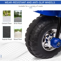 Aosom 6V Kids Motorcycle Dirt Bike Electric Battery-Powered Ride-On Toy Off-road Street Bike with Music & Horn Buttons, Stable 3-Wheel Design, & Rear Storage Space, Blue(m-4)