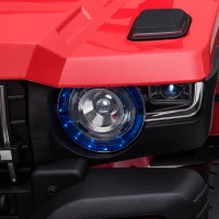 Aosom Kids Ride-On Car 12V RC 2-Seater Police Truck Electric Car For Kids with Full LED Lights, MP3, Parental Remote Control (Red)(m-12)