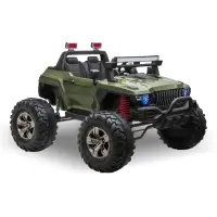 Aosom Kids Ride On Car Off Road Toy Truck SUV, 12V Electric Battery Powered with Remote Control, MP3 function, Adjustable Speed, and Four Wheel Spring Suspension, Green(m-1)