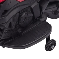 AOSOM Kids 6V Electric Pedal Motorbike Ride-On Toy, Battery Powered Motorcycle with Horn & Headlights, Training Wheels & Realistic Sounds, Red(m-10)