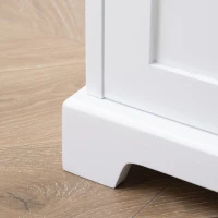 HOMCOM Floor Cabinet with Glass Door & 4 Drawers, Sideboard, Bathroom Storage Cabinet with Adjustable Shelf, for Living Room, Entryway, White(m-8)