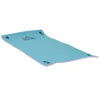 HOMCOM 10' x 5' Floating Water Mat, 3-Layer Swimming Pool Float, XPE Foam, Tear Resistant Mesh Layer, Portable Foam Raft, Durable Water Activities Mat for Lake, Ocean, Beach, Pink(m-1)