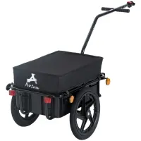 Aosom Bicycle Bike Cargo Trailer Steel Carrier Storage Cart Wheel Runner For Shopping - Black(m-1)