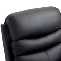 HOMCOM Manual Massage Recliner Chair Padding Single Sofa with Heat and Remote Control, 8 Massaging Points, Storage Pockets, PU Leather, Black(m-13)