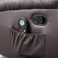 HOMCOM Manual Massage Recliner Chair Padding Single Sofa with Heat and Remote Control, 8 Massaging Points, Storage Pockets, PU Leather, - Brown(m-13)