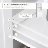 HOMCOM 71" Traditional Large Kitchen Pantry Cabinet Freestanding,White(m-5)