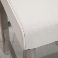 HOMCOM 26.25" Counter Height Bar Stools, Tufted Wingback Armless Upholstered Dining Chair with Rubber Wood Legs, Set of 2, Ivory(m-8)