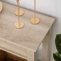 HOMCOM Console Side Entryway Table with Storage Drawer, Bottom Shelf, and Strong Sturdy Construction, White Oak(m-7)