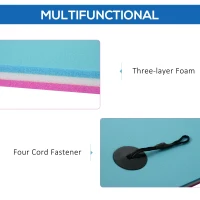 HOMCOM 17' x 5' Floating Water Mat, 3-Layer Swimming Pool Float Ultimate Super-Sized Portable Foam Raft, Thick and Durable Water Activities Mat for Lake, Oceans(m-8)