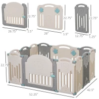 Qaba 12-Piece Indoor Safety Children Baby Playpen with Game Piece, Opening Gate & Flexible Design for Peace of Mind(m-3)