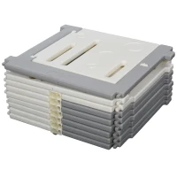 Qaba 16-Piece Children Baby Playpen Kids Activity Center Fence for Kids with Easy Safety Gate & Built-In Fun Toys, Grey(m-8)