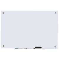 Vinsetto 35.5" x 23.5" Glass Dry Erase Whiteboard, Frameless Board on Wall, with Dry Eraser, 4 Markers, Pen Holder and Frosted Surface(m-9)