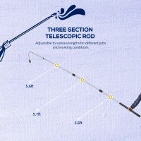 Outsunny Pressure Washer Extension Wand, 18ft High Power Telescoping Pressure Washer Wand with 3/8 Inch Quick Connection, 2 Spray Nozzle Tips, 2 Wand Pivoting Couplers, Support Belt, 4000 PSI(m-6)