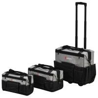 DURHAND 3pcs Rolling Mobile Tool Bag Electrician with 3 Bags for Organization/Storage and Adjustable Carrying Handle(m-8)