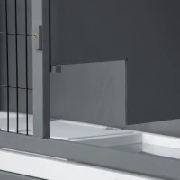 PawHut 48" Wooden Rabbit Hutch Bunny Cage Small Animal House Enclosure with Ramp, Removable Tray and Weatherproof Roof for Outdoor, Gray(m-11)