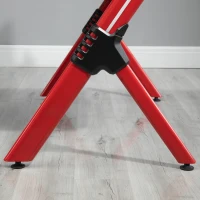 HOMCOM 43in Gaming Desk with RGB LED Lights Racing Style Gaming Table with Cup Holder & Cable Management, Red(m-11)