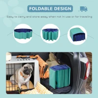 PawHut Foldable Pet Swimming Pool, Portable Dog Bathing Tub, 12" x 55" Plastic Large Dog Pool for Outdoor Dogs and Cats, Green(m-7)
