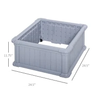 Outsunny 24'' x 24'' x 12'' Raise Garden Bed, Planter Box, Above Ground Garden for Flowers, Herb, Vegetables with Easy Assembly, Grey(m-3)