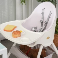Qaba High Chair Baby Seat with Removable Food Tray for Kids 3 to 6 Months, Pink(m-8)