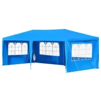 Outsunny Large 10' x 20' Gazebo Canopy Party Tent with 4 Removable Window Side Walls,Wedding, Picnic Outdoor Events - Blue(m-1)