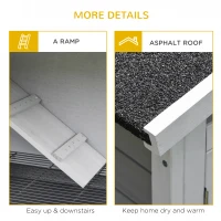 PawHut 48" 2-Story Rabbit Hutch Wooden Bunny Cage Small Animal Habitat with Ramp, No Leak Tray and Weatherproof Asphalt Roof, Indoor/Outdoor Light Grey(m-7)