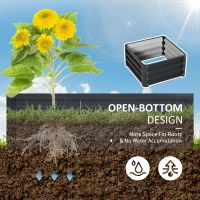 Outsunny 2' x 2' x 1' 2-Piece Raised Garden Bed Box with Steel Frame for Vegetables, Flowers, & Herbs, Grey(m-6)