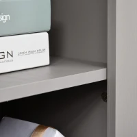 HOMCOM Home Office Computer Desk with Hutch and Storage Cabinet and 6 Shelves, Grey(m-8)