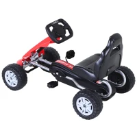Aosom Pedal Powered Go Kart Racer for Kids - Red(m-7)