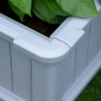 Outsunny 24'' x 24'' x 12'' Raise Garden Bed, Planter Box, Above Ground Garden for Flowers, Herb, Vegetables with Easy Assembly, Grey(m-8)