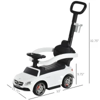 Aosom Push Cars for Toddlers Ride On & Push Car Stroller Sliding Walking Car with Underneath Storage Compartment & Working Steering Wheel, White(m-4)