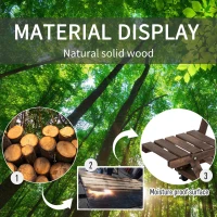 Outsunny Outdoor Plant Stand w/ Wheels and Brakes, Mobile Wood Plant Shelf Flower Stand for Garden Balcony Backyard Corner Living Room, Brown(m-7)