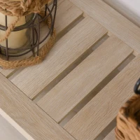 HOMCOM Console Side Entryway Table with Storage Drawer, Bottom Shelf, and Strong Sturdy Construction, White Oak(m-9)