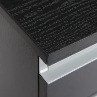 HOMCOM 23.25" 3-Drawer Office Storage Cabinet with Wheels, Dark Wood(m-8)