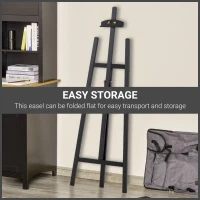 HOMCOM A-Frame Easel of Maximum Height 53", Holds Canvases Up to 43", Painting Studio Art Easel that Tilts up to 90° Degrees for Adults, Beginners, Students, Black(m-4)