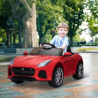 Aosom 12V Jaguar F-Type SVR Kids Battery Powered Ride On Car double seat double door MP3 Music W/ Remote Control- Red(m-2)