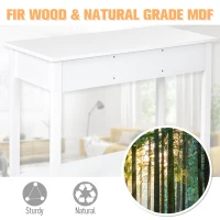 HOMCOM Console Table Industrial Desk with Drawer Bottom Shelf & Large Tabletop for Entryway or Living Room, White(m-5)